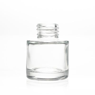 Home Decorative 50ml Round Cylinder Clear Empty Reed Diffuser Glass Bottle for Aromatherapy oil