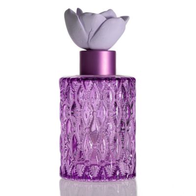 Purple Color Mini Empty Diffuser Bottle 150ml Office Use Diffuser Bottles With Caps