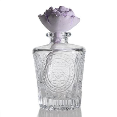 Vase Type New Custom Design Oil Fragrance Bottle Engraving Glass Reed Diffuser Bottles