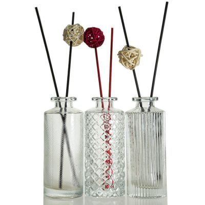 Vertical stripes design glass diffuser bottle fragrance bottle 150ml glass vase