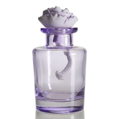 Purple color diffuser glass bottle 200ml aroma diffuser bottle for home fragrance