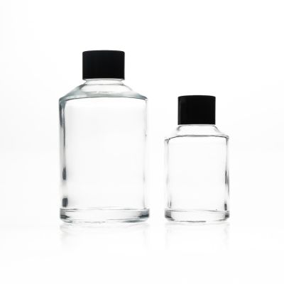 Popular 200ml / 120ml / 60ml round oblique shoulder shape reed diffuser glass bottle