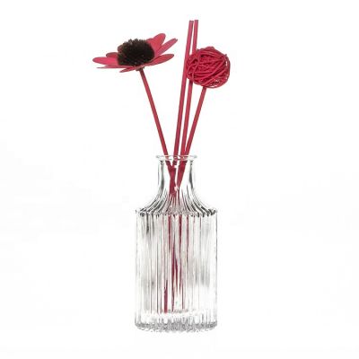 Decorative Glass Bottle Reed Diffuser 150 ml Round Lux Aroma Diffuser Bottle with Wick