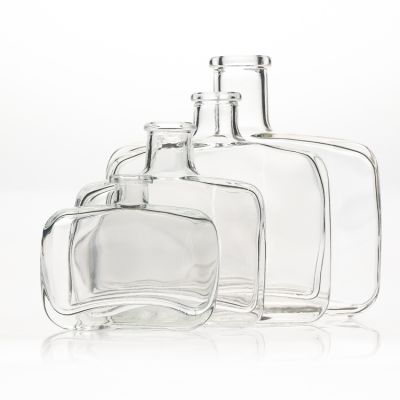 Customized Design 500ml 50cl Flat Square Transparent Air Freshener Diffuser Glass Bottle