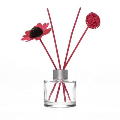 Regular Design 50 ml Cylinder Round Home Fragrance Bottles Small Empty Glass Perfume Reed Diffuser Bottle