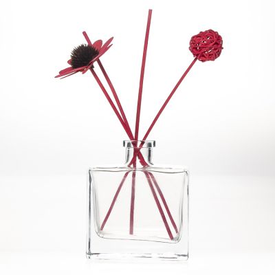 China Factory Wholesale 150ml Room Fragrance Bottles 5oz Square Reed Glass Scent Diffuser Bottle
