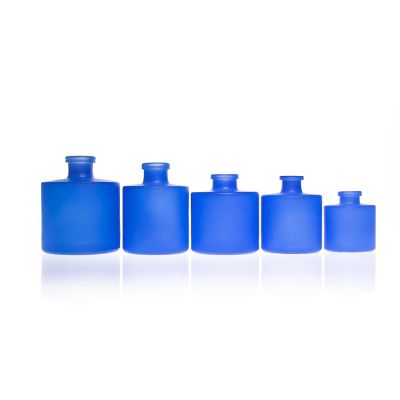 50ml 100ml 120 ml 200 ml 500 ml Matte Blue Coloured Home Air Fragrance Packaging Glass Perfume Bottle Diffuser Bottles