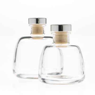 Customized Logo Brand Fragrance Reed Diffuser Glass Bottles 200 ml Half Round aromatherapy oil bottle