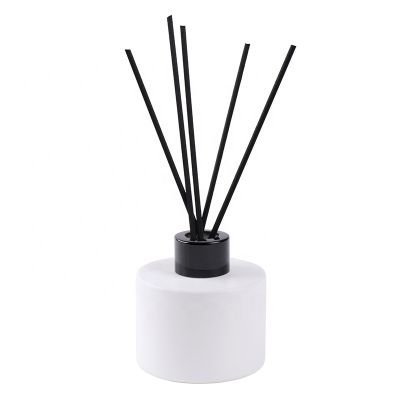 Colorful painting round empty aroma diffuser 100ml glass bottle with reed sticks