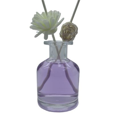 Wholesale Empty 100 Ml Transparent Aroma Reed Diffuser Glass Bottle Cork Rattan