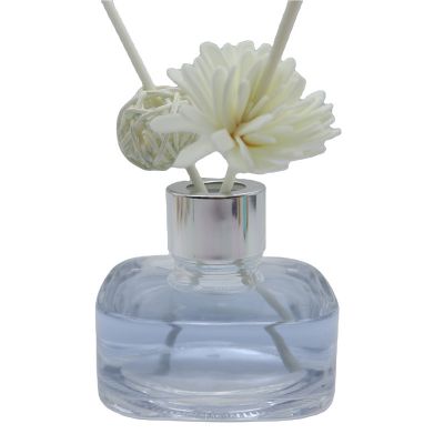 Short And Fat 90 Ml Glass Empty Reed Diffuser Bottle Botellas Vidrio De With Screw Lid