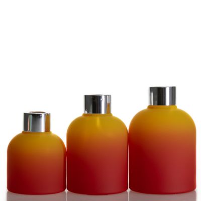 Custom Gradient Orange Matte Aroma Bottle 100/160/210ml Reed Glass Diffuser Bottle With Cap