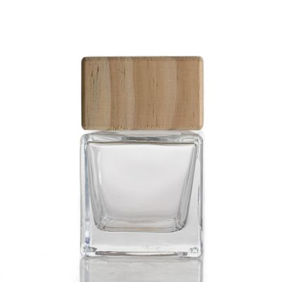 Wholesale 50ml Square Glass Bottle Aromatherapy Aroma Reed Diffuser Bottle
