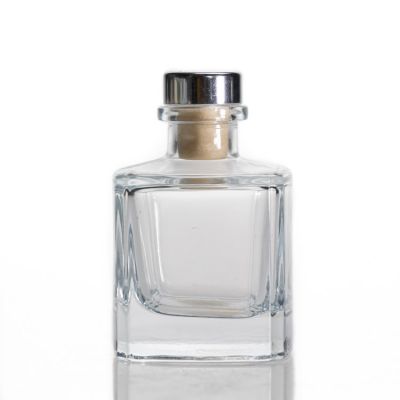 Unique Home Diffuser Bottle Aroma 60ml Square Empty Clear Reed Defuse Bottle With Stopper