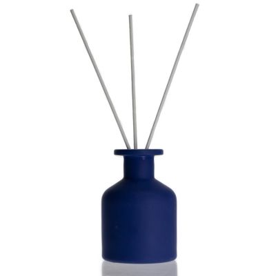 Wholesalse Pot-bellied Aroma Oil Bottle Blue 130ml Diffuser Glass Bottle With Stopper