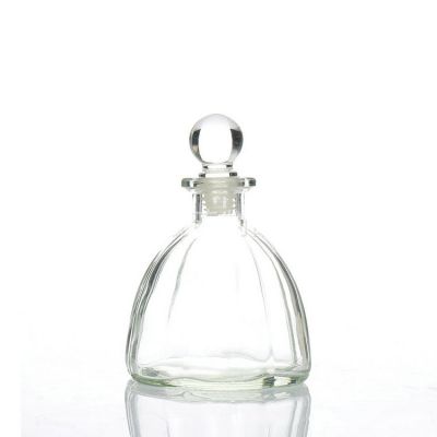 300ml wholesale high quality luxury pumpkin shape aroma reed diffuser glass bottle with glass top