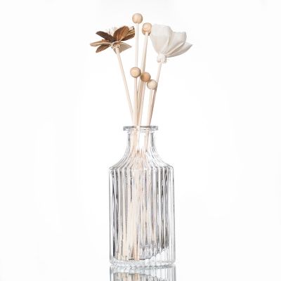 Glass aroma oil bottle with reed diffuser sticks air freshener perfume glass reed diffuser bottle