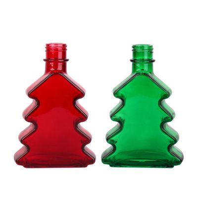 Clear Tree Shape 220ml Luxury Glass Perfume Room Decorative Aroma Diffuser Reed Bottle for Christmas
