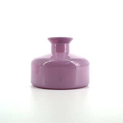 100ml Flat Round Reed Diffuser Glass Bottle With Glass Stopper And Colour Sprayed