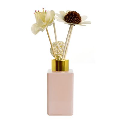 90ml Classic Pink Square Reed Glass Diffuser Perfume Bottle