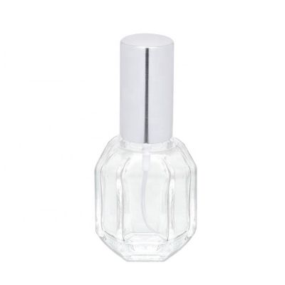 Special clear 10ml empty crystal mini glass perfume bottle with silver aluminum mist sprayer