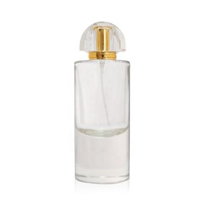 Round shape 50ml empty luxury crystal white glass perfume spray bottle with perfume sprayer