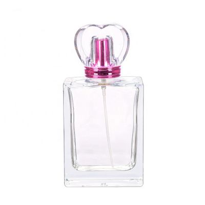 Wholesale luxury empty 100ml clear crystal glass perfume bottle with gold mist sprayer