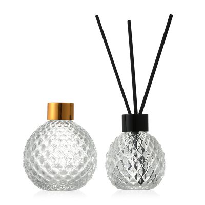 Ball Shape Empty Customized Thick Glass Rattan Crystal Car Victoria Secret Diffuser Aromatherapy Perfume Diffuser Bottle