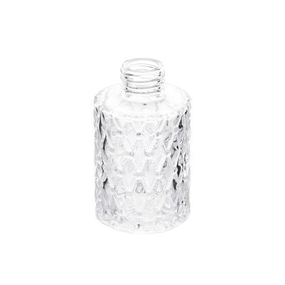 140ml luxury reed diffuser aromatherapy glass bottle engraving round empty bottle with golden cap