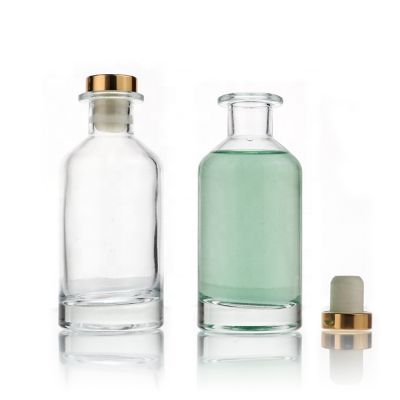 200ml Empty Clear Amber Glass Reed Diffuser Essential Oil Bottles Apothecary Bottle Jars With Cork
