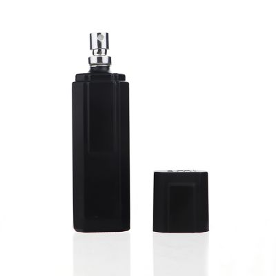 50ml black rectangular luxury custom wholesale glass empty spray perfume bottle