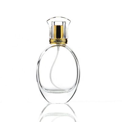 China Wholesale Oval Round Clear Glass Refillable 50ml Empty Perfume Bottles For Women