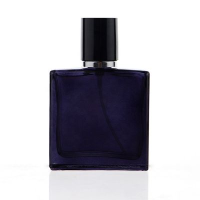 Brand Wholesale Glass Square 35ml Refillable Blue Classic Mens Perfume Bottle