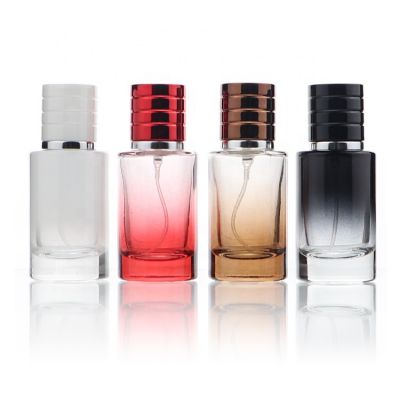 Hot Sale Round Refillable Screw Spray Colorful Glass Airless Perfume Bottle 30ml With Black Cap