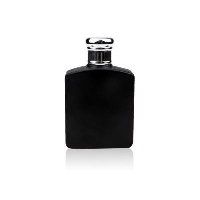 100ml black color coating men cologne rectangular perfume glass bottle
