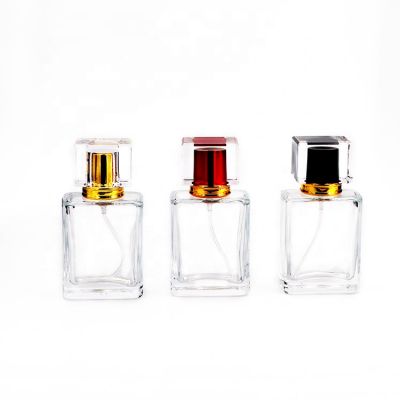 Wholesale Custom Spray Pump Square Refillable Perfume Bottles Glass 30ml 50ml