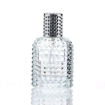 Cosmetics Spray Refillable Elegant Diamond Shape Fragrance Bottles Perfume Glass Bottle 30ml 50ml