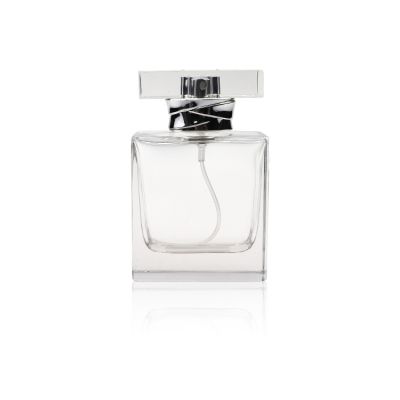 High Quality 50ml Glass Spray Rectangular Clear Atomizer Perfume Bottle