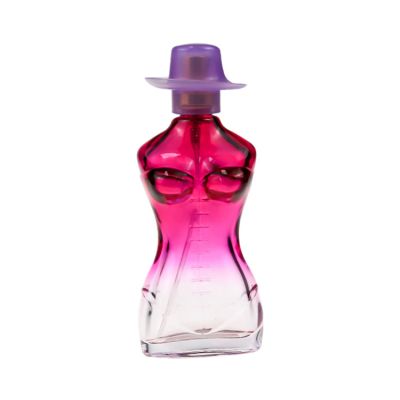 Unique design container 60ml empty women decorative body shaped perfume glass bottle