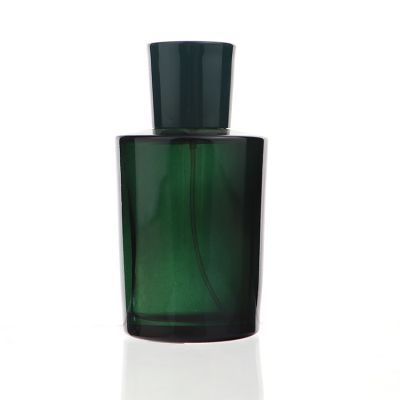 105ml dark green spray glass perfume bottle with pump for cosmetic packing