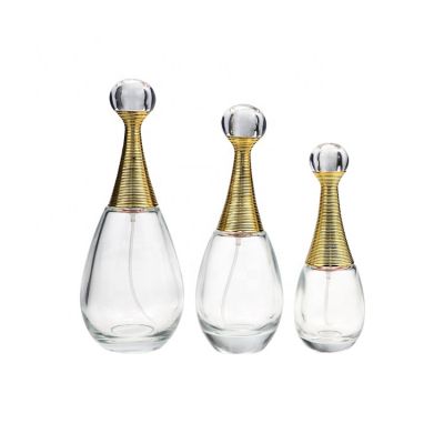 Luxury Refillable Atomizer Spray Empty Perfume Bottle 30ml 60ml For Women With Gold Cap