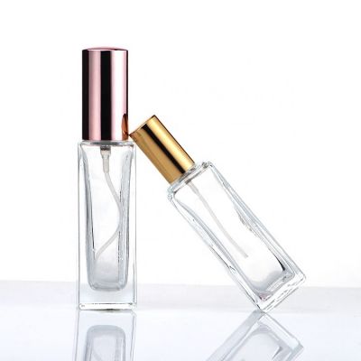 Wholesale Square Refillable Fine Mist Rose Gold Pump Spray Perfume Glass Bottle 30ml