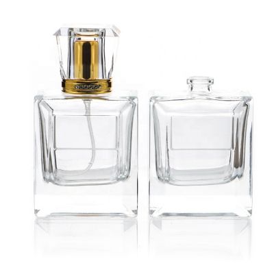 Customized Luxury Empty Square Glass 50ml Perfume Bottle With Diamond Cap