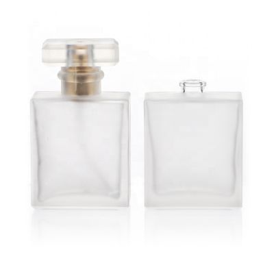 Customized Women Branded Frosted Square Bottle Perfume Glass 50ml Spray