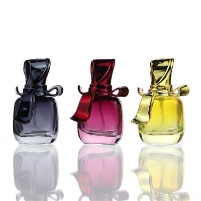 15ml Square Rainbow Perfume Bottle Spray Refillable Perfume Glass Bottles With Bow Lid