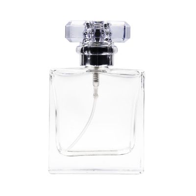 New empty rectangle shape glass 50ml perfume bottle