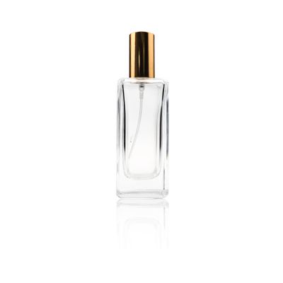 With gold black silver caps 55ml clear empty custom glass spray perfume body Essential oil bottle