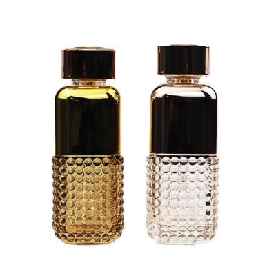 Custom Luxury 120ML Square Rose Gold Perfume Glass Bottle With Metal Glass Lids