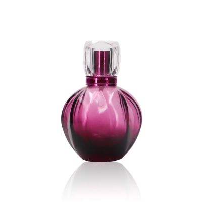 Custom 100ml Flower Bud Shape Gradient Spray Purple Perfume Glass Bottles