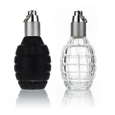 Unique Design Bomb Shape Transparent Black Perfume Bottle 100ml Manufacturer